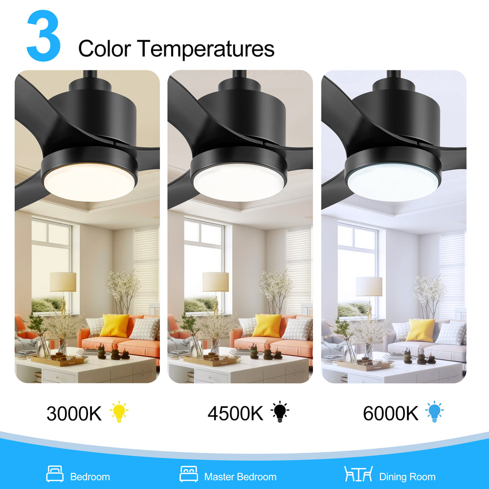 42-inch LED Ceiling Fan with Lights Remote(3-Blade)