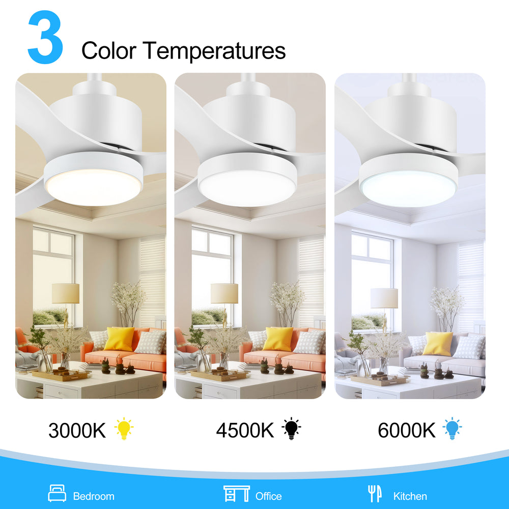 42-inch LED Ceiling Fan with Lights Remote(3-Blade)