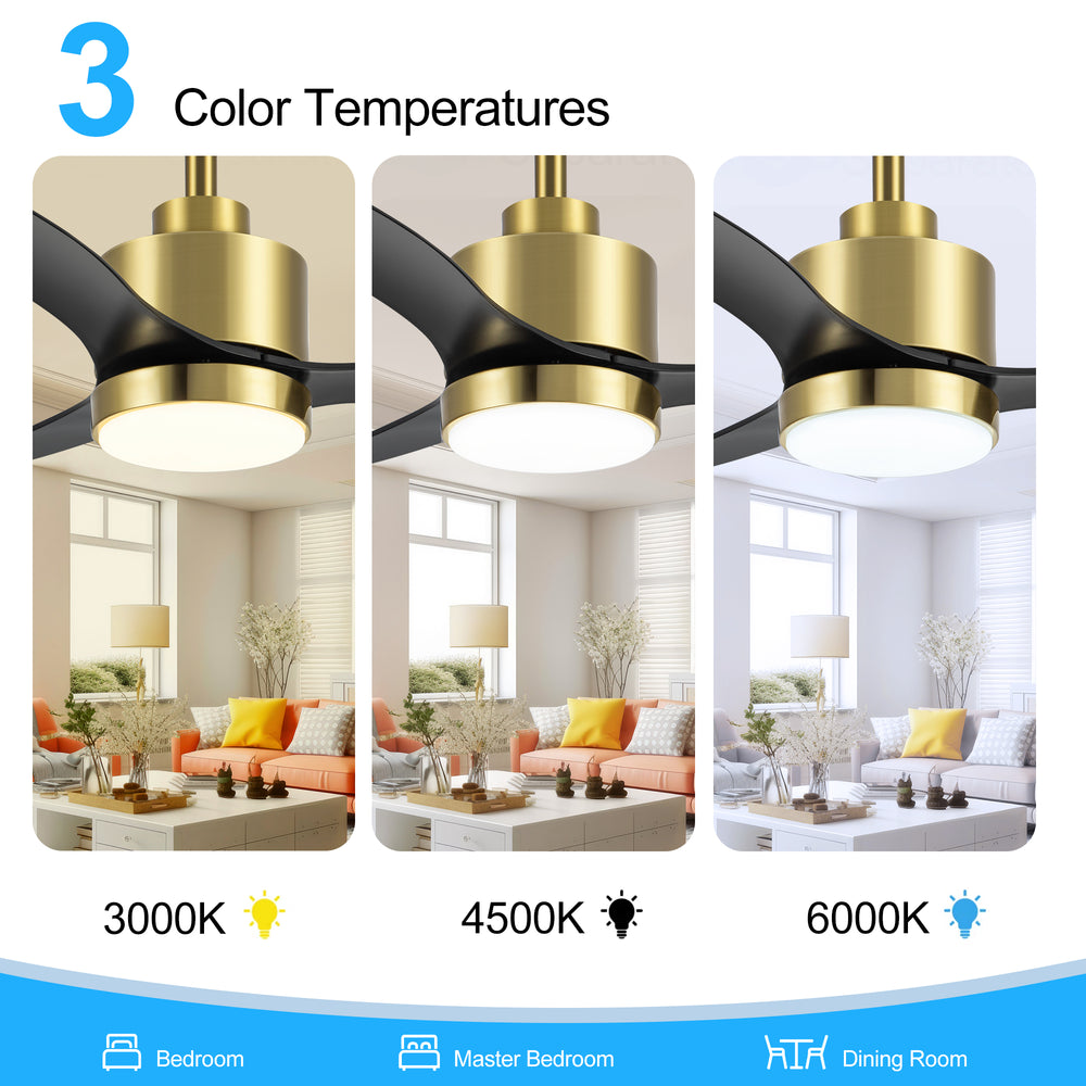 42-inch LED Ceiling Fan with Lights Remote(3-Blade)