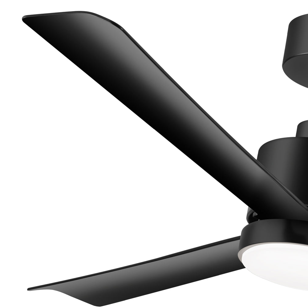 52 Inch White 3-Blade LED Ceiling Fan with Light and Remote Control