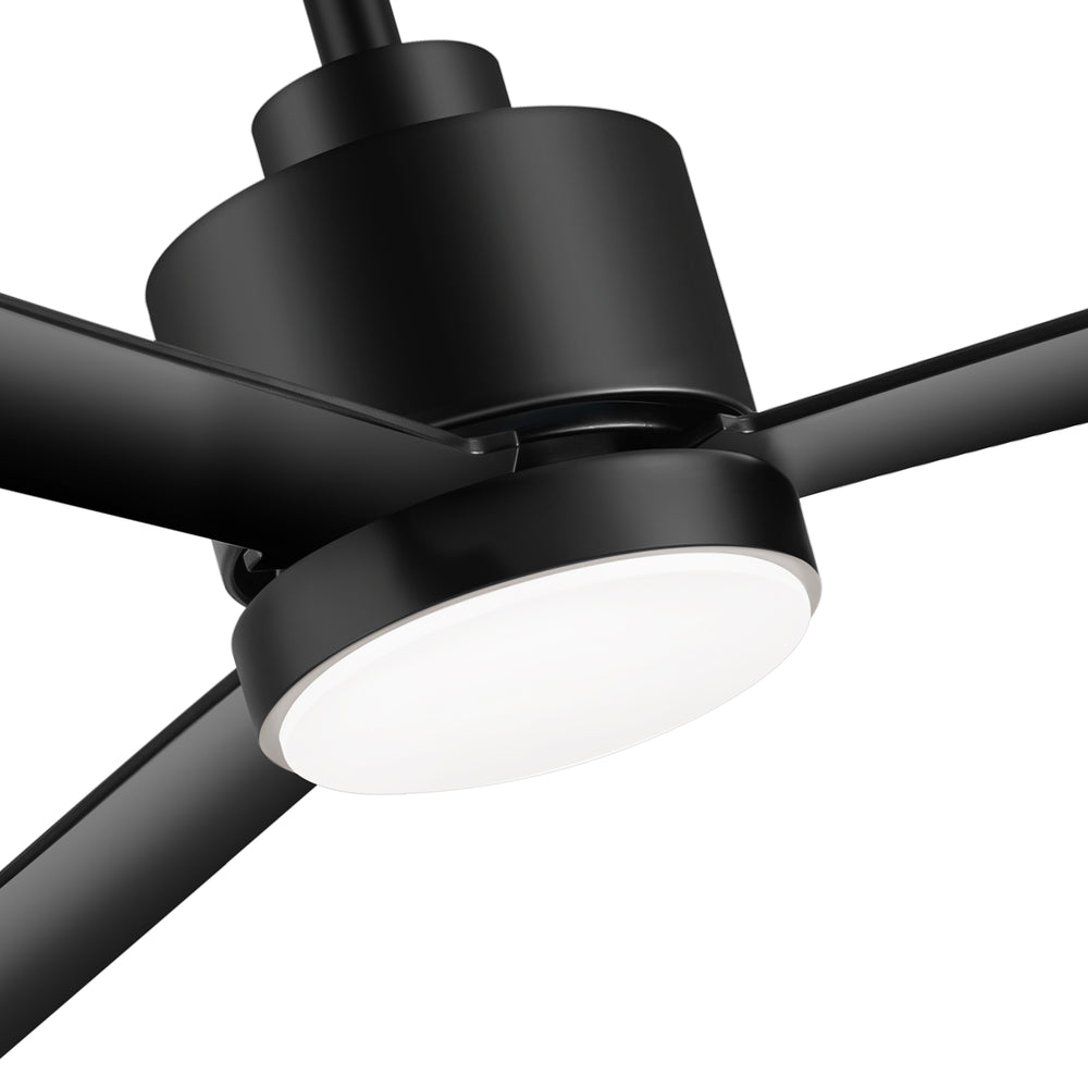 52 Inch White 3-Blade LED Ceiling Fan with Light and Remote Control