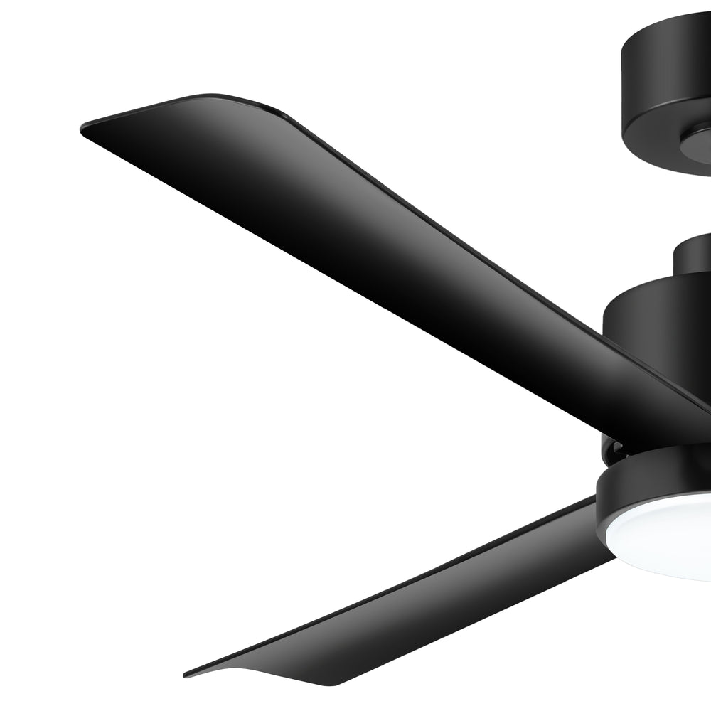 52 Inch White 3-Blade LED Ceiling Fan with Light and Remote Control