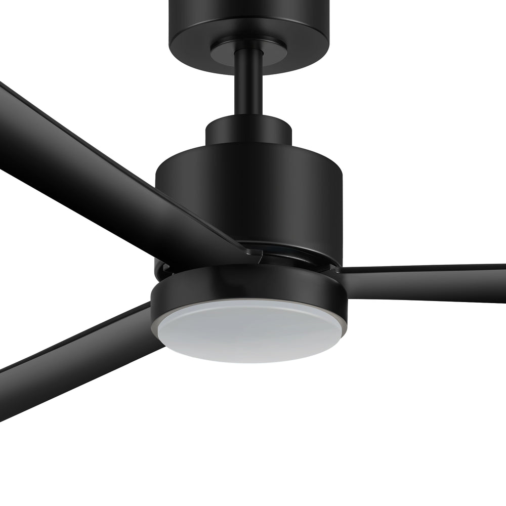 52 Inch White 3-Blade LED Ceiling Fan with Light and Remote Control