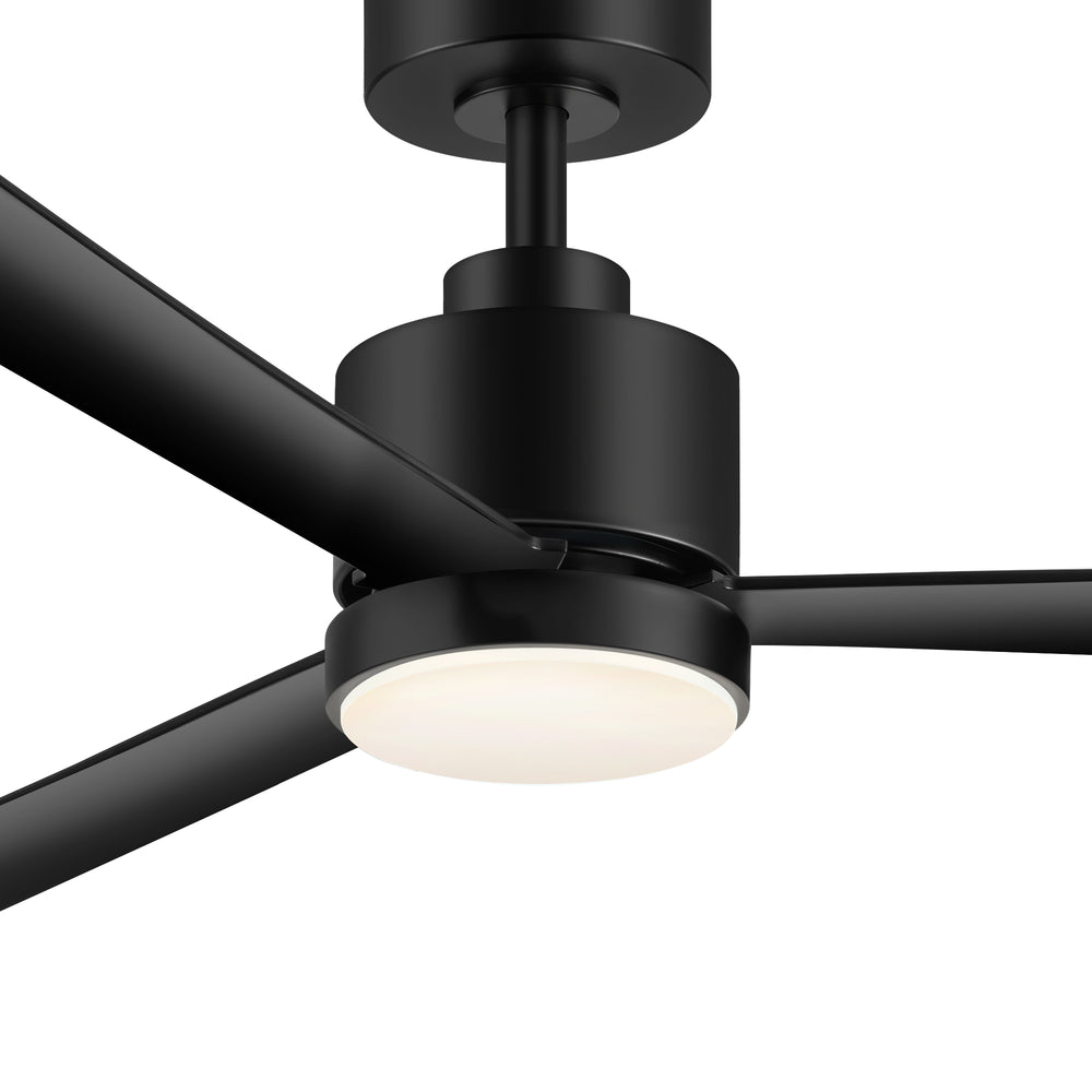 52 Inch White 3-Blade LED Ceiling Fan with Light and Remote Control