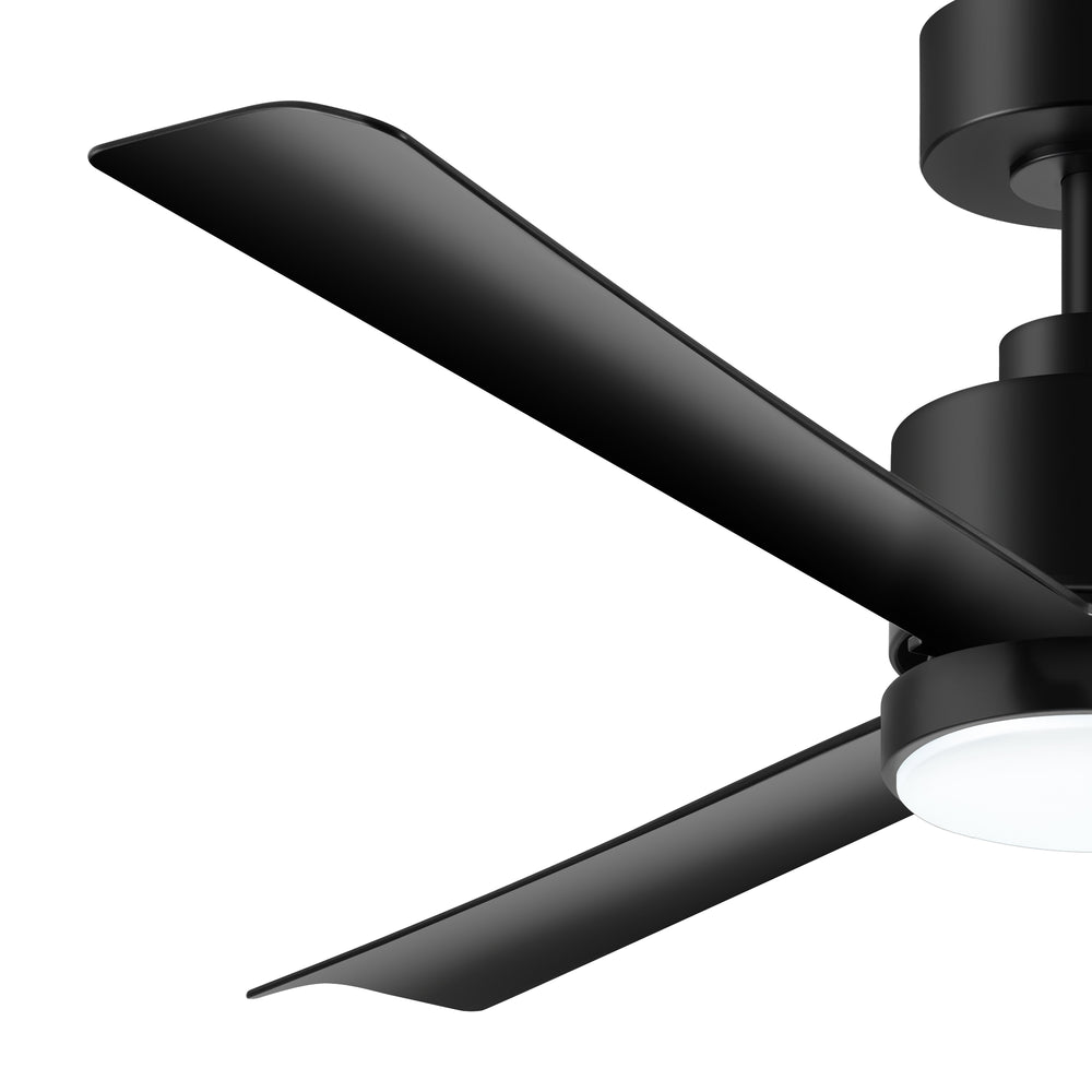 52 Inch White 3-Blade LED Ceiling Fan with Light and Remote Control