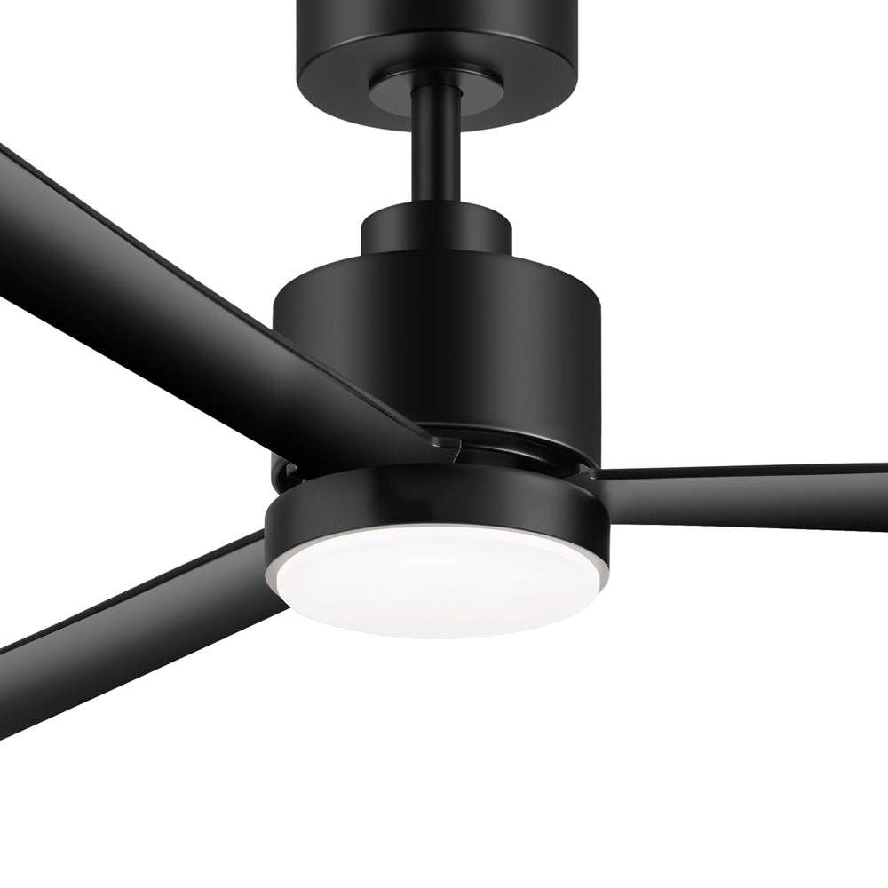 52 Inch White 3-Blade LED Ceiling Fan with Light and Remote Control