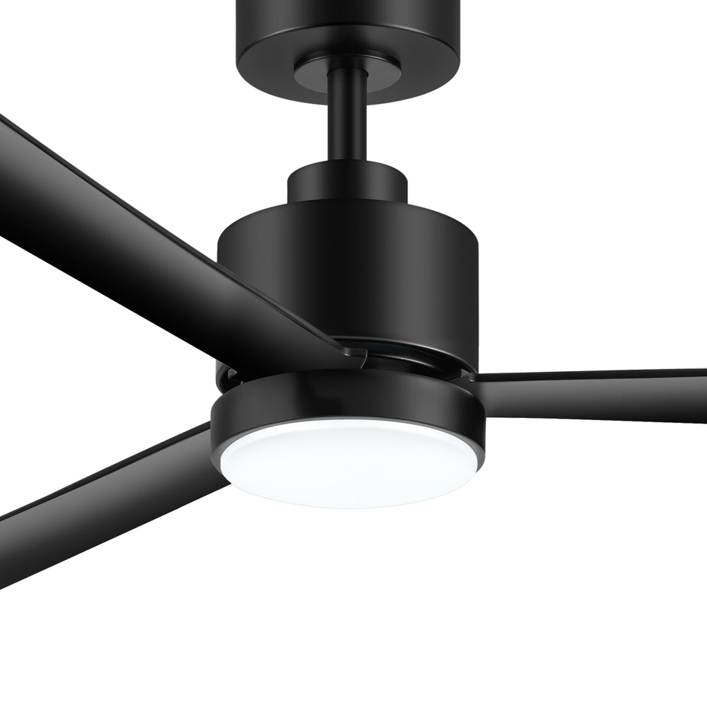 52 Inch White 3-Blade LED Ceiling Fan with Light and Remote Control
