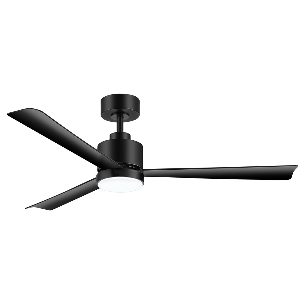 52 Inch White 3-Blade LED Ceiling Fan with Light and Remote Control