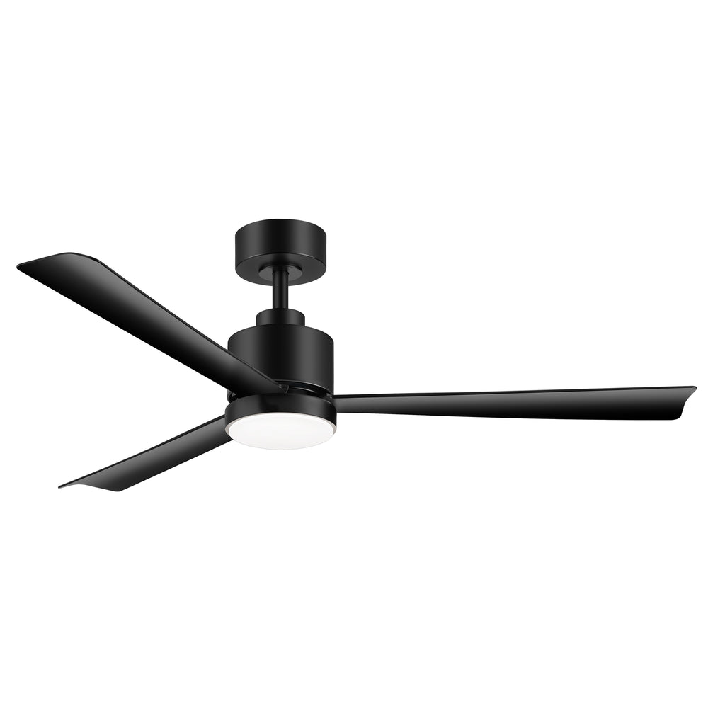52 Inch White 3-Blade LED Ceiling Fan with Light and Remote Control