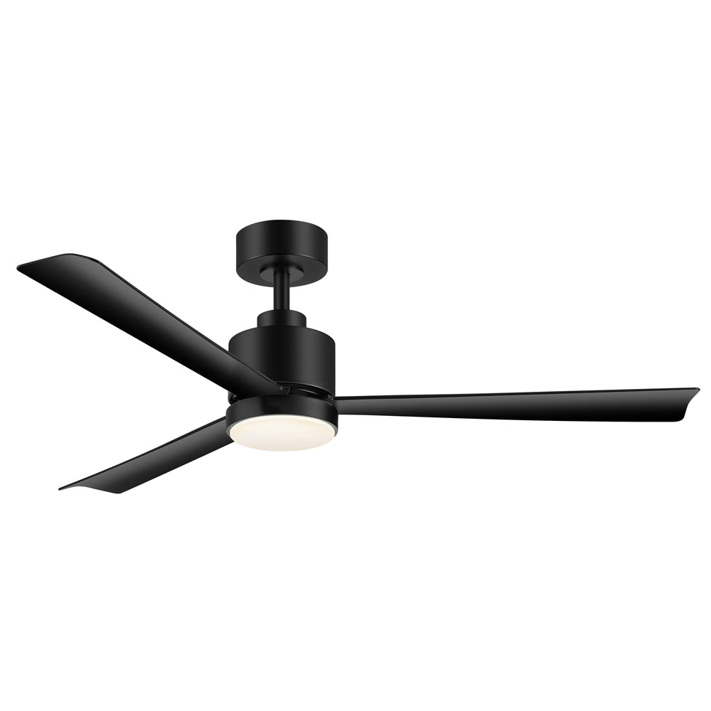 52 Inch White 3-Blade LED Ceiling Fan with Light and Remote Control