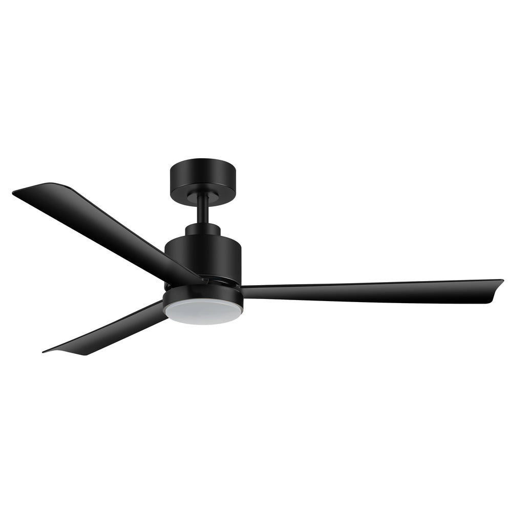 52 Inch White 3-Blade LED Ceiling Fan with Light and Remote Control