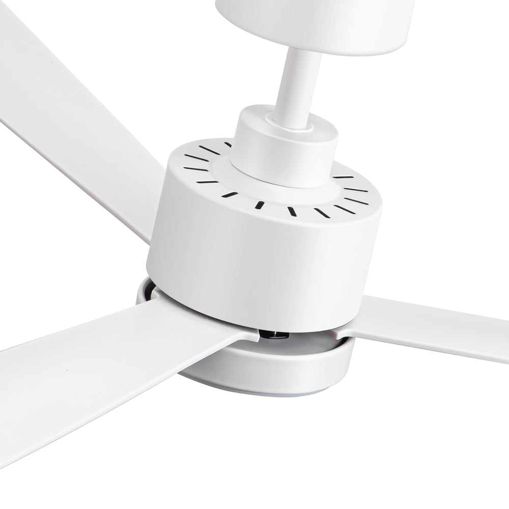 52 Inch White 3-Blade LED Ceiling Fan with Light and Remote Control
