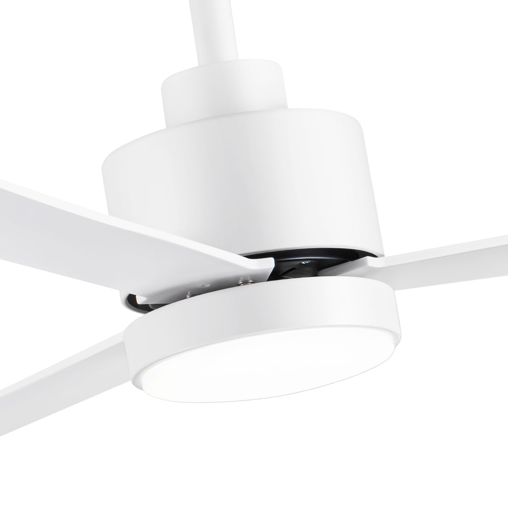 52 Inch White 3-Blade LED Ceiling Fan with Light and Remote Control