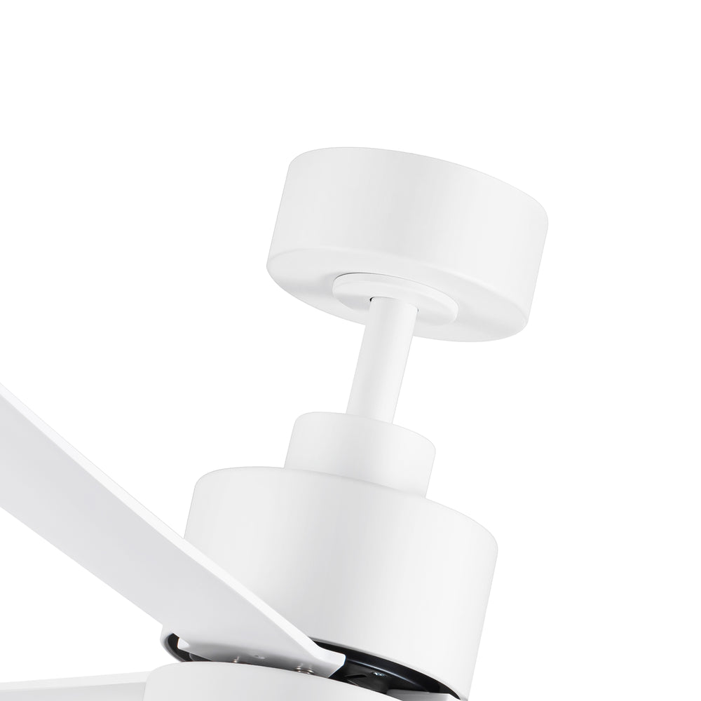 52 Inch White 3-Blade LED Ceiling Fan with Light and Remote Control
