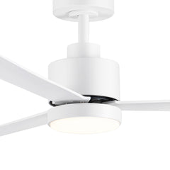 52 Inch White 3-Blade LED Ceiling Fan with Light and Remote Control