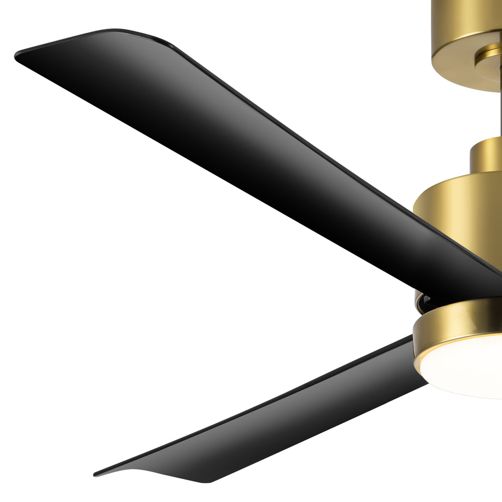 52 Inch White 3-Blade LED Ceiling Fan with Light and Remote Control