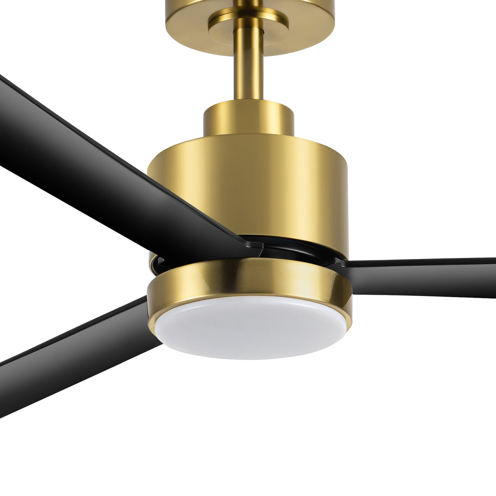 52 Inch White 3-Blade LED Ceiling Fan with Light and Remote Control
