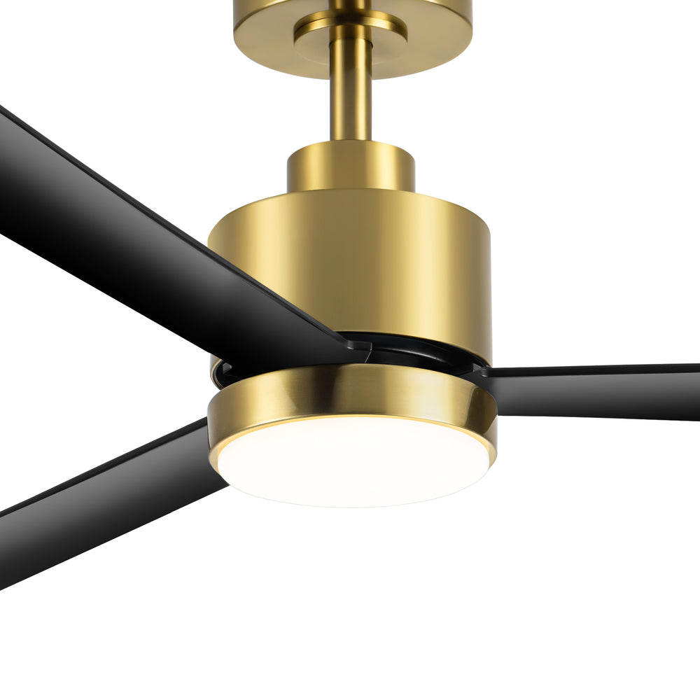 52 Inch White 3-Blade LED Ceiling Fan with Light and Remote Control