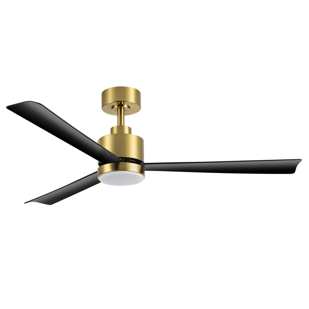 52 Inch White 3-Blade LED Ceiling Fan with Light and Remote Control