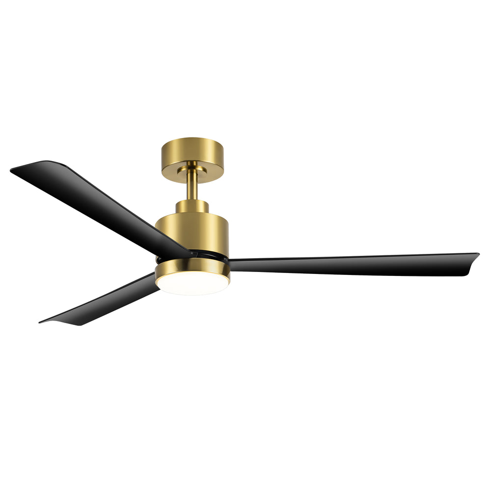52 Inch White 3-Blade LED Ceiling Fan with Light and Remote Control
