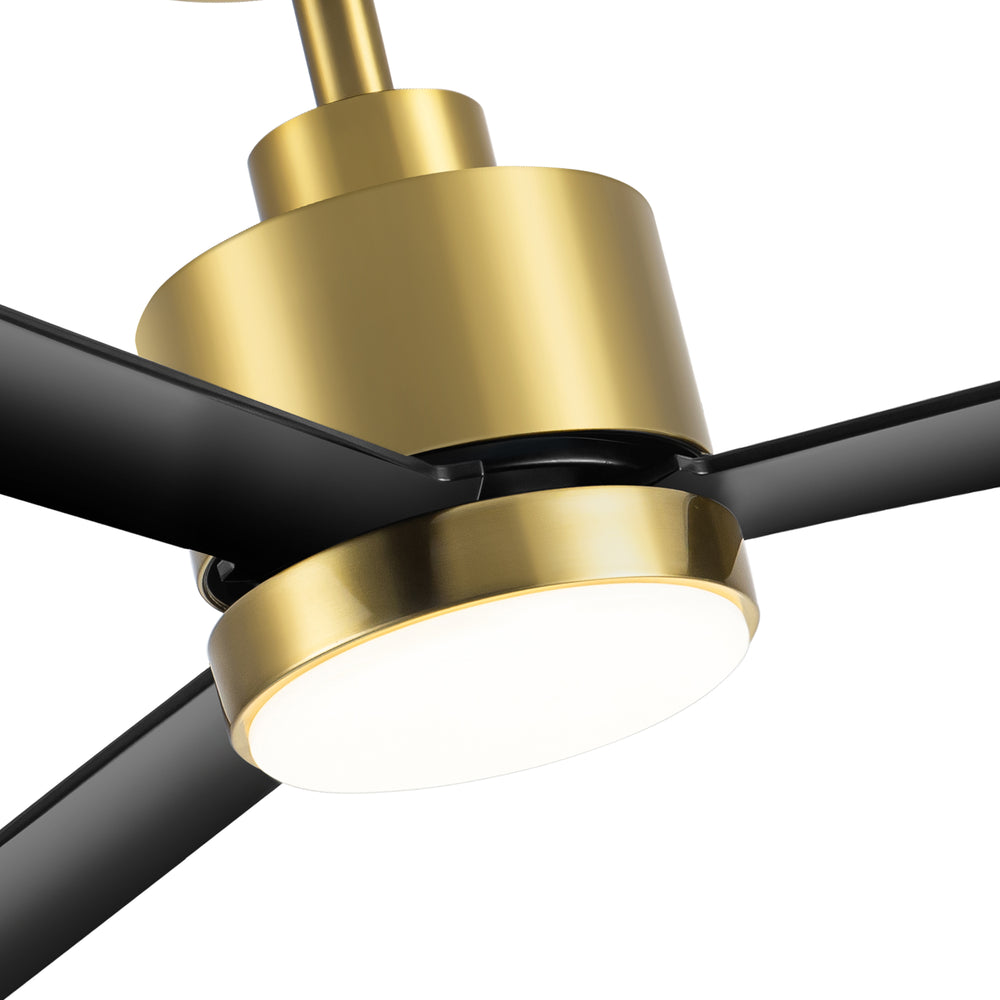 52 Inch White 3-Blade LED Ceiling Fan with Light and Remote Control