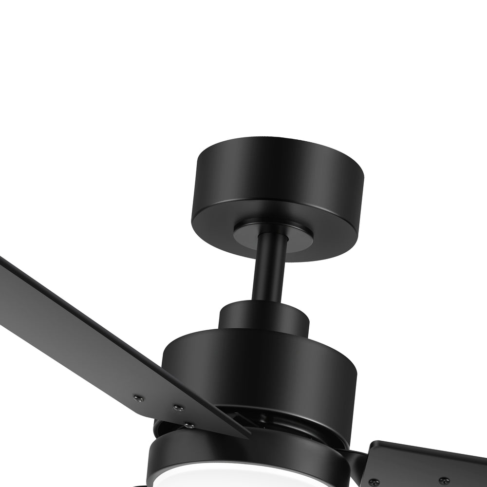 48-inch LED Black Ceiling Fan with Light and Remote (3-Blade)