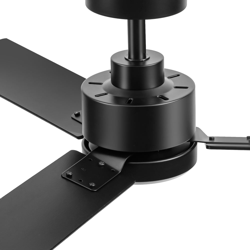 48-inch LED Black Ceiling Fan with Light and Remote (3-Blade)