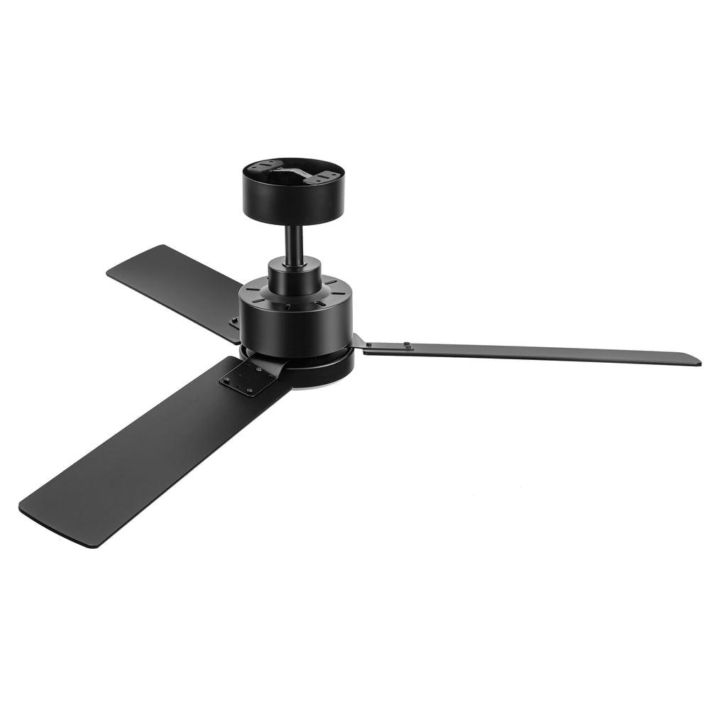 48-inch LED Black Ceiling Fan with Light and Remote (3-Blade)