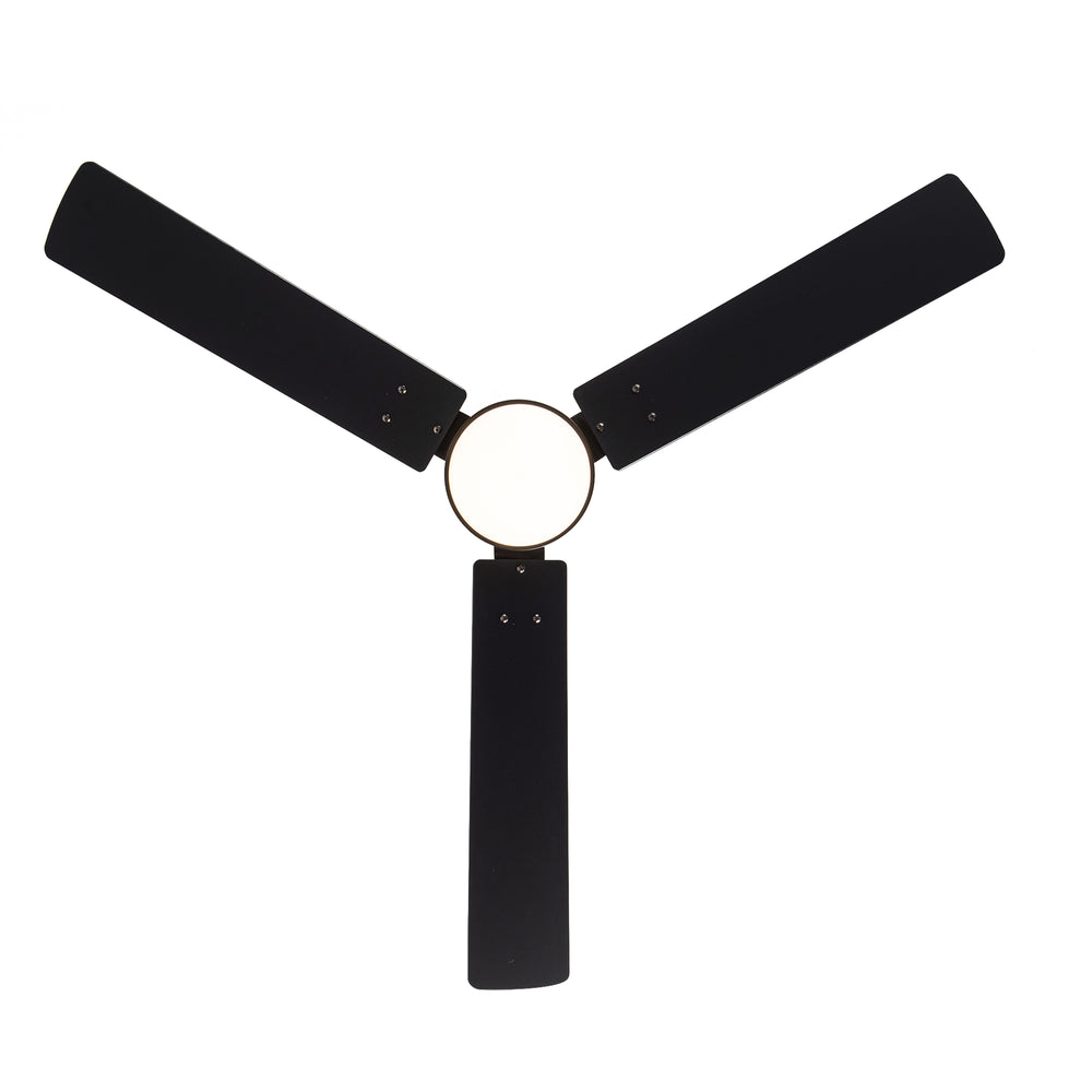 48-inch LED Black Ceiling Fan with Light and Remote (3-Blade)