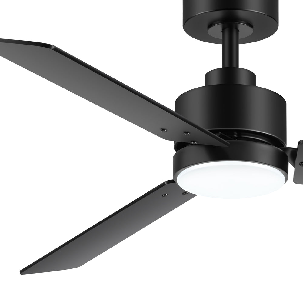 48-inch LED Black Ceiling Fan with Light and Remote (3-Blade)