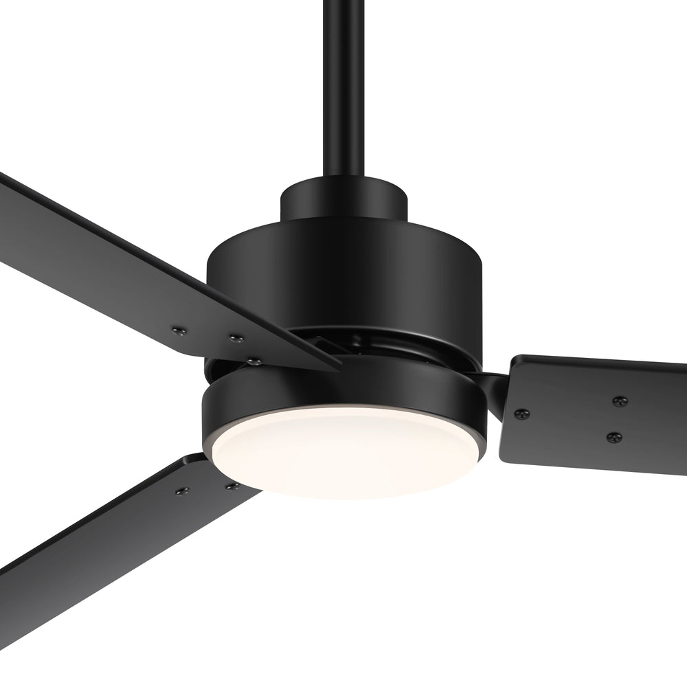 48-inch LED Black Ceiling Fan with Light and Remote (3-Blade)