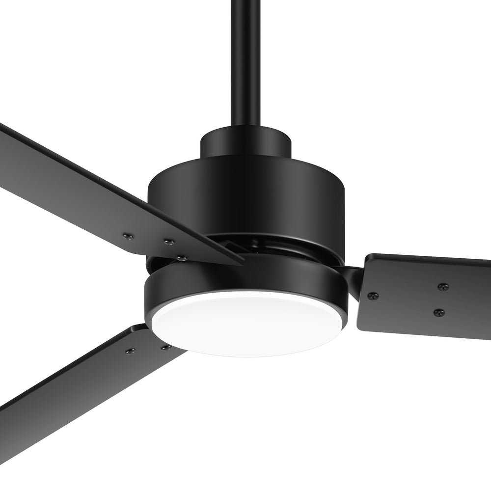 48-inch LED Black Ceiling Fan with Light and Remote (3-Blade)