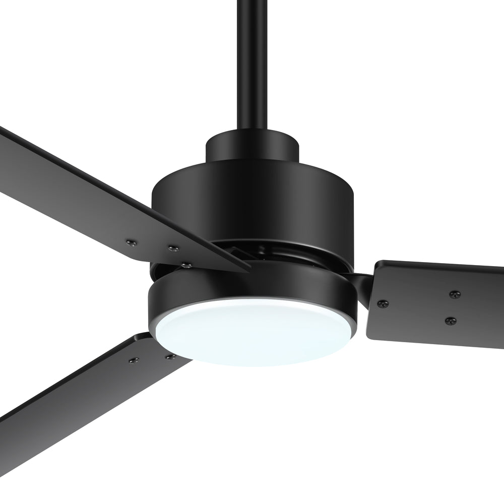48-inch LED Black Ceiling Fan with Light and Remote (3-Blade)