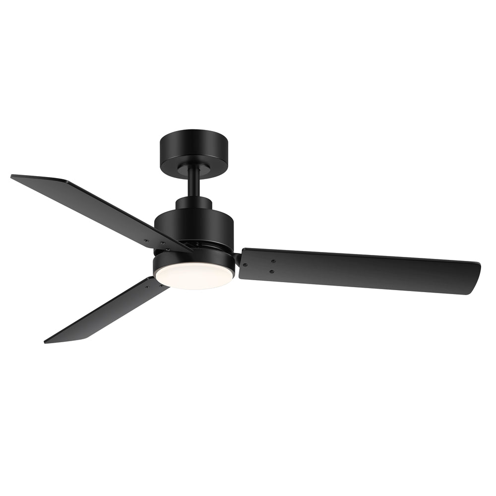 48-inch LED Black Ceiling Fan with Light and Remote (3-Blade)