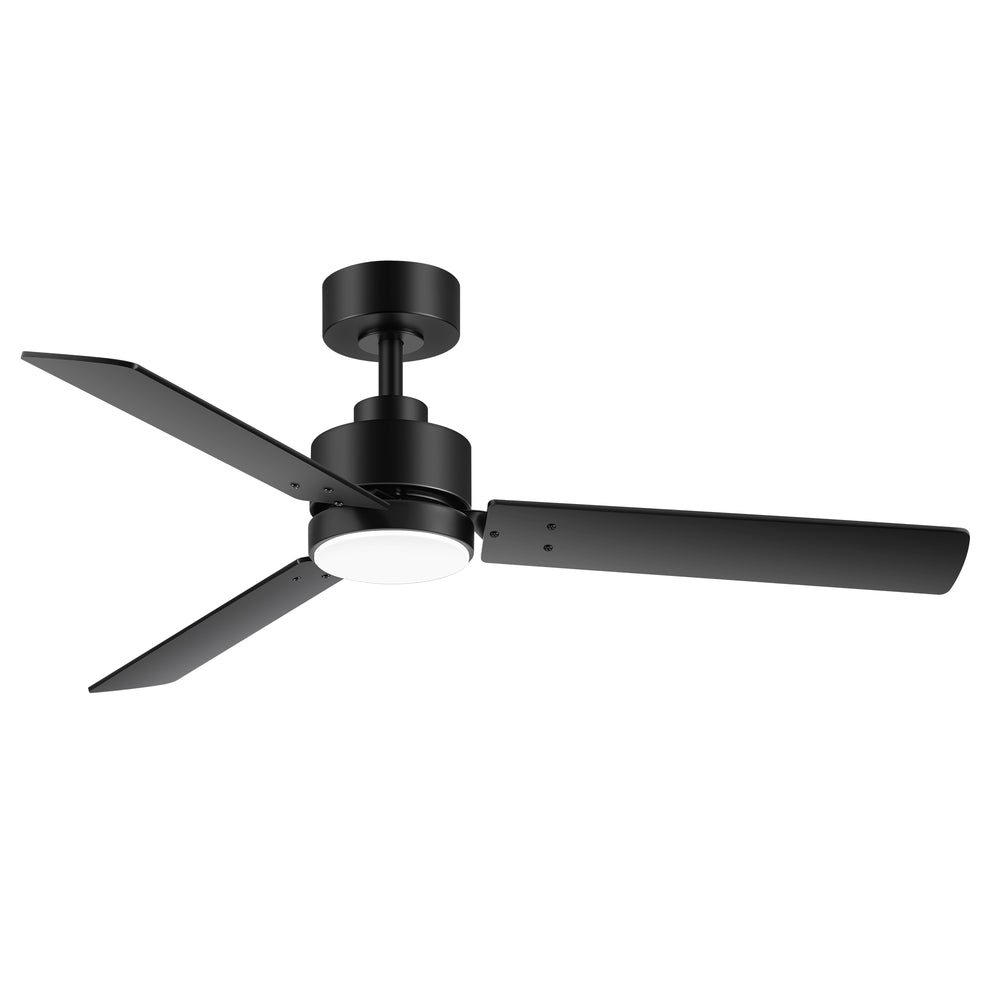 48-inch LED Black Ceiling Fan with Light and Remote (3-Blade)