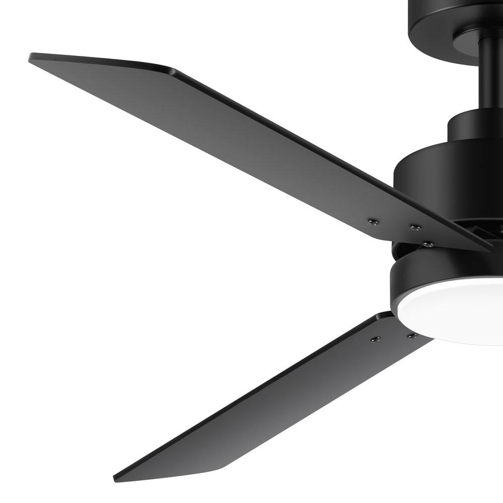 48-inch LED Black Ceiling Fan with Light and Remote (3-Blade)
