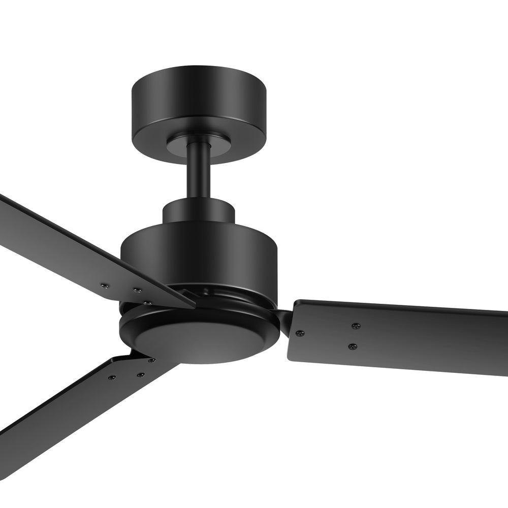 48-inch 3-Blade Black Ceiling Fan without Light,5” Downrod Included