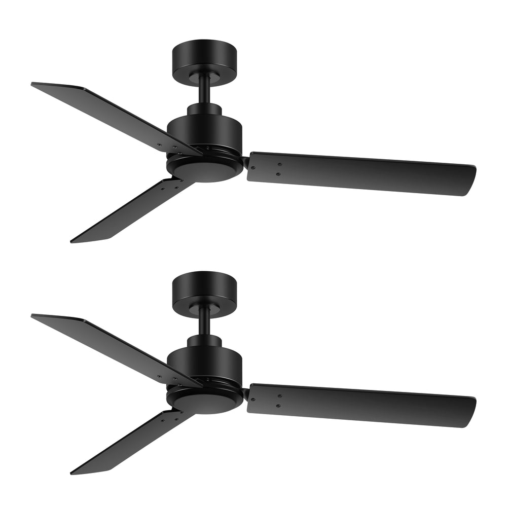48-inch 3-Blade Black Ceiling Fan without Light,5” Downrod Included