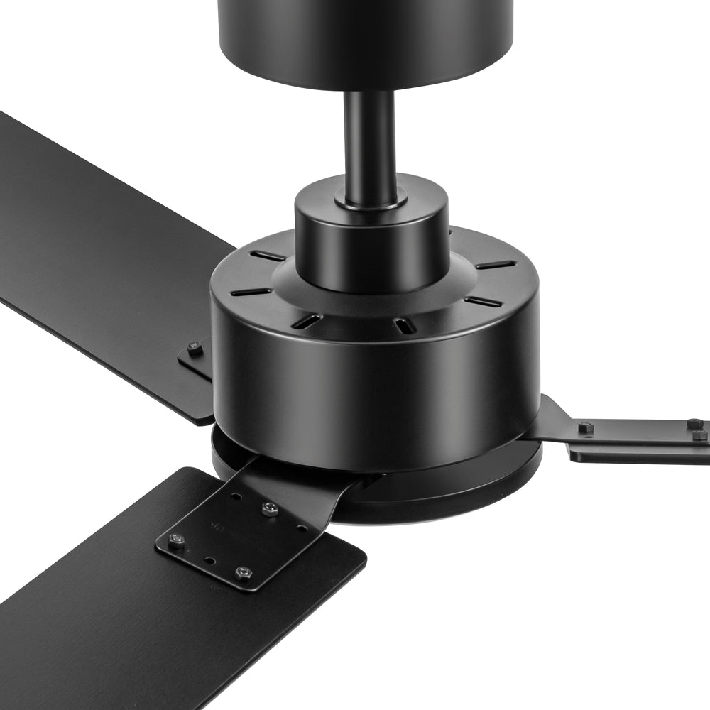 48-inch 3-Blade Black Ceiling Fan without Light,5” Downrod Included