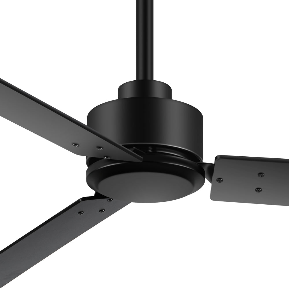 48-inch 3-Blade Black Ceiling Fan without Light,5” Downrod Included