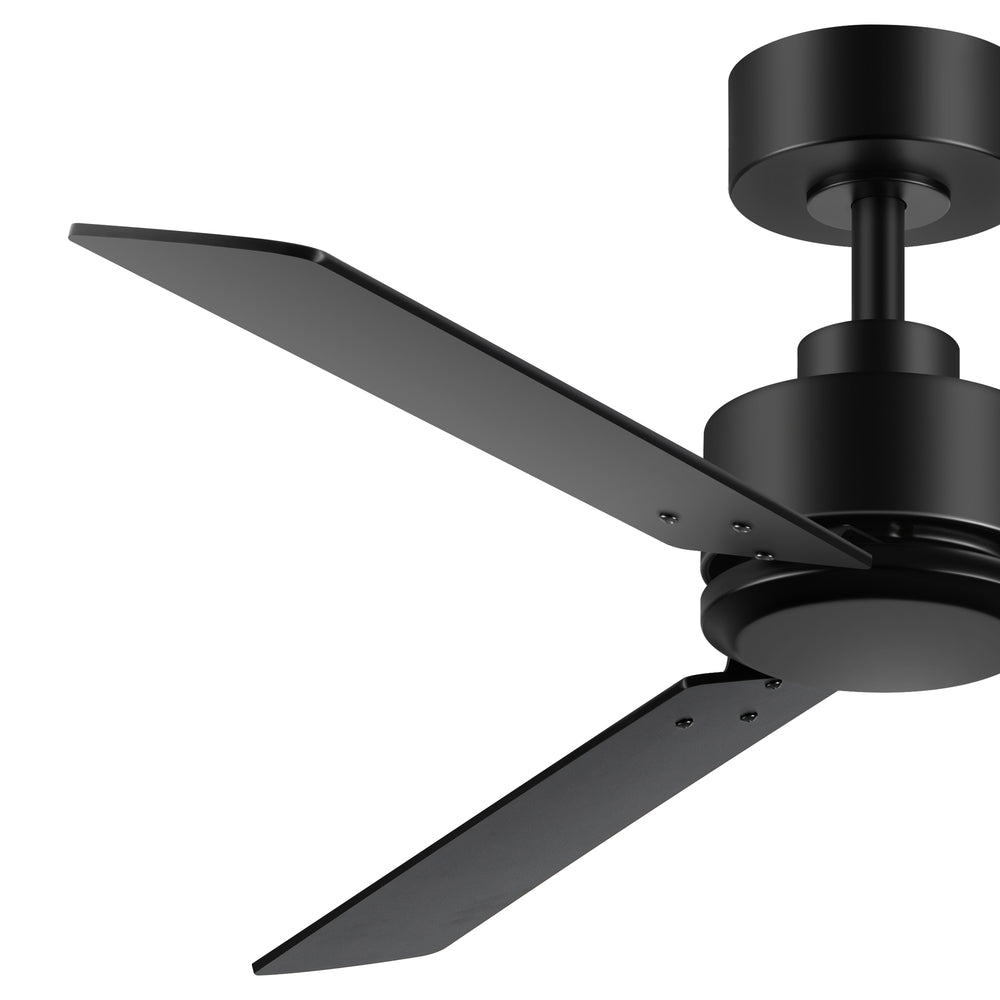 48-inch 3-Blade Black Ceiling Fan without Light,5” Downrod Included