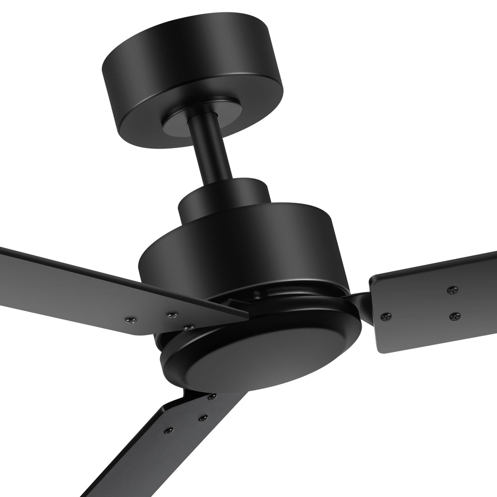 48-inch 3-Blade Black Ceiling Fan without Light,5” Downrod Included