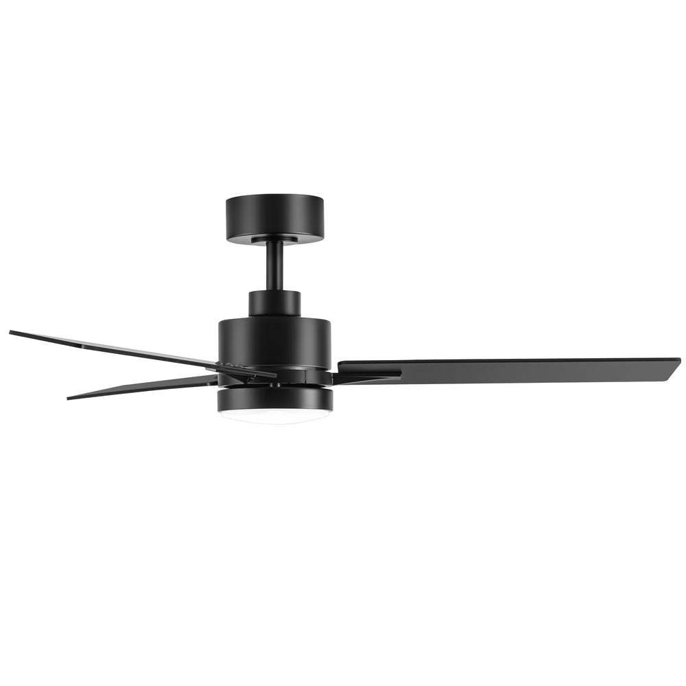 48-inch 3-Blade Black Ceiling Fan with Light and Remote,18W LED Light with 3 Adjustable Color Temperature