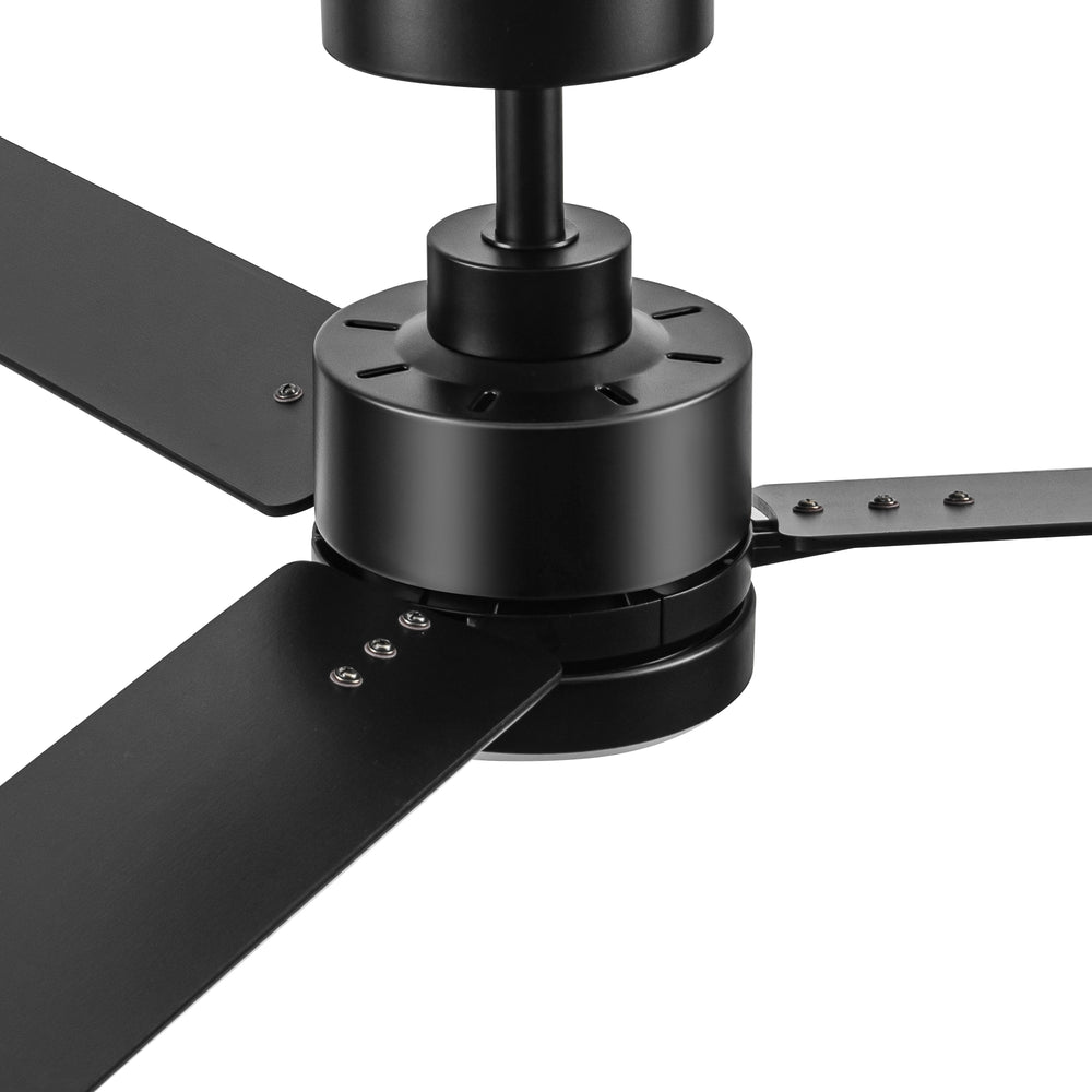 48-inch 3-Blade Black Ceiling Fan with Light and Remote,18W LED Light with 3 Adjustable Color Temperature