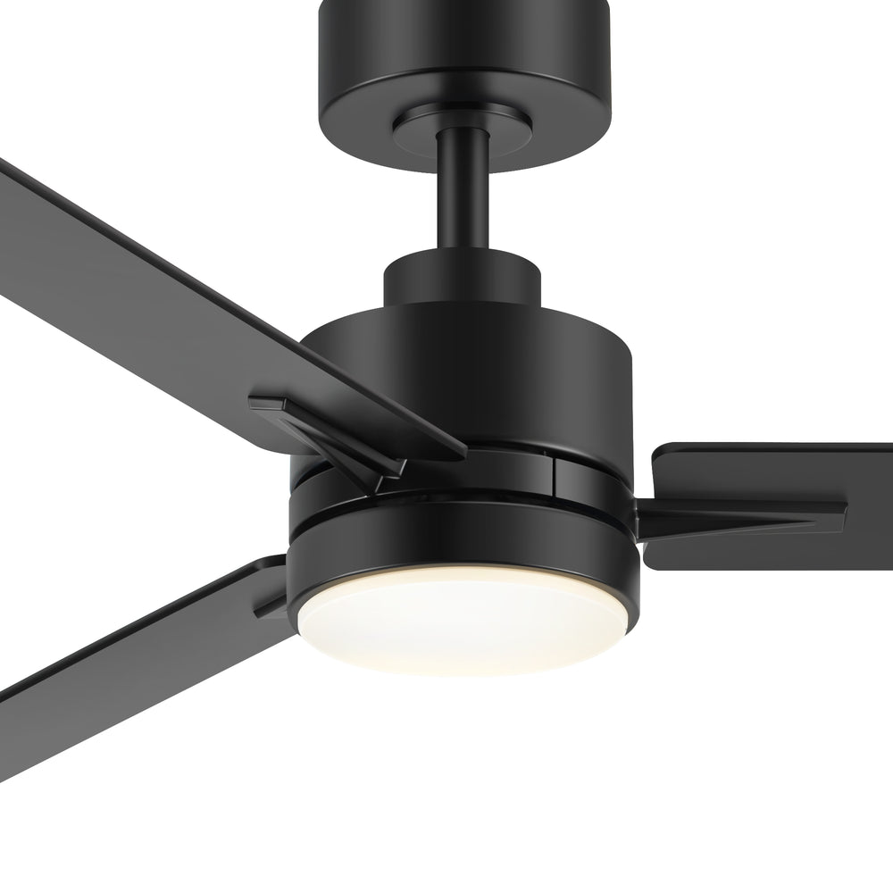 48-inch 3-Blade Black Ceiling Fan with Light and Remote,18W LED Light with 3 Adjustable Color Temperature