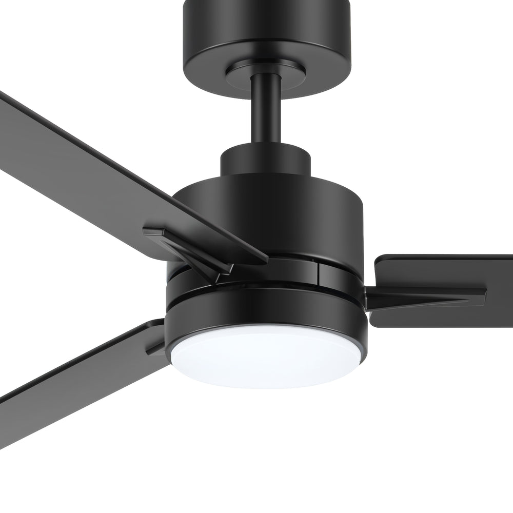 48-inch 3-Blade Black Ceiling Fan with Light and Remote,18W LED Light with 3 Adjustable Color Temperature