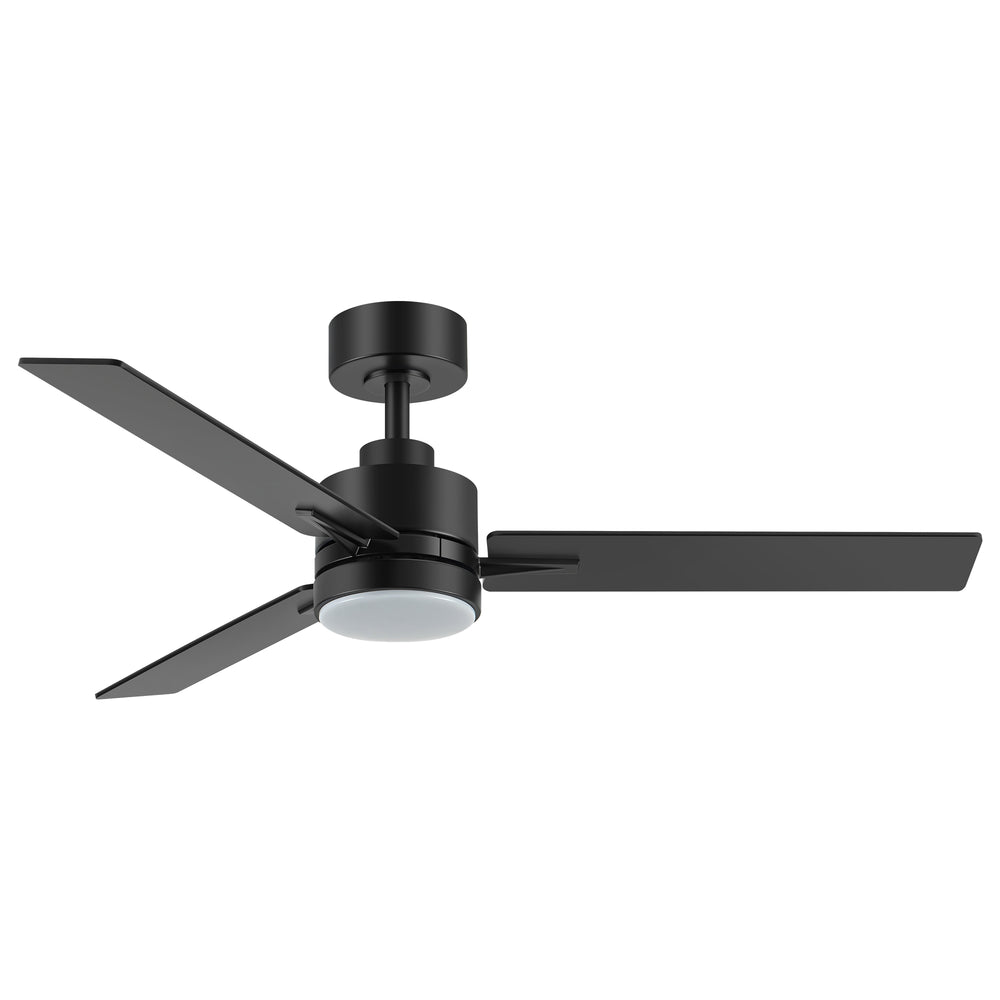 48-inch 3-Blade Black Ceiling Fan with Light and Remote,18W LED Light with 3 Adjustable Color Temperature