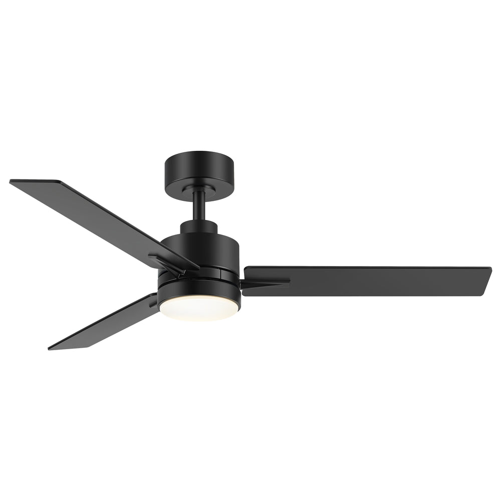 48-inch 3-Blade Black Ceiling Fan with Light and Remote,18W LED Light with 3 Adjustable Color Temperature