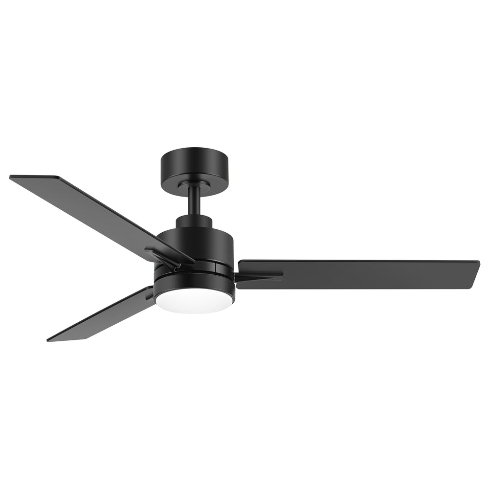 48-inch 3-Blade Black Ceiling Fan with Light and Remote,18W LED Light with 3 Adjustable Color Temperature