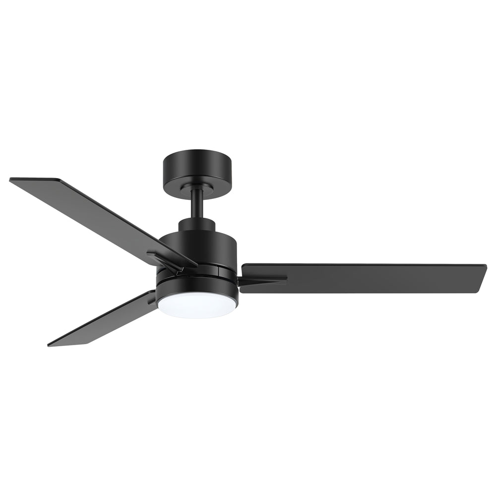 48-inch 3-Blade Black Ceiling Fan with Light and Remote,18W LED Light with 3 Adjustable Color Temperature